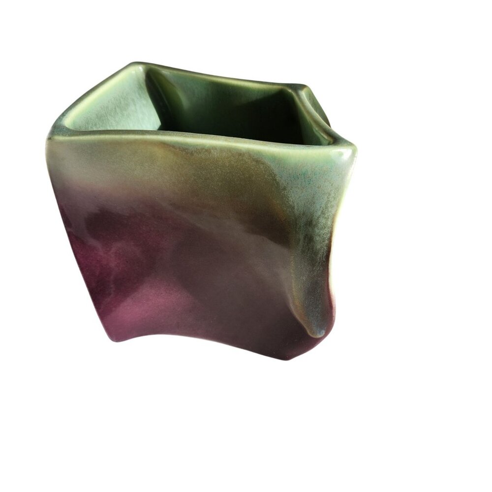 Abstract Shape Vase Green and Purple